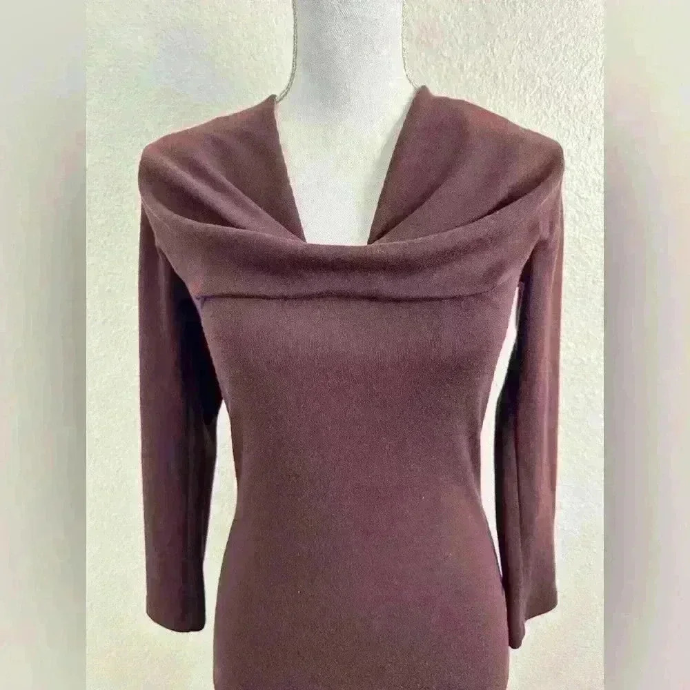 Salvatore Ferragamo Wool Plum Pencil Dress Size 38 - Picture 5 of 10